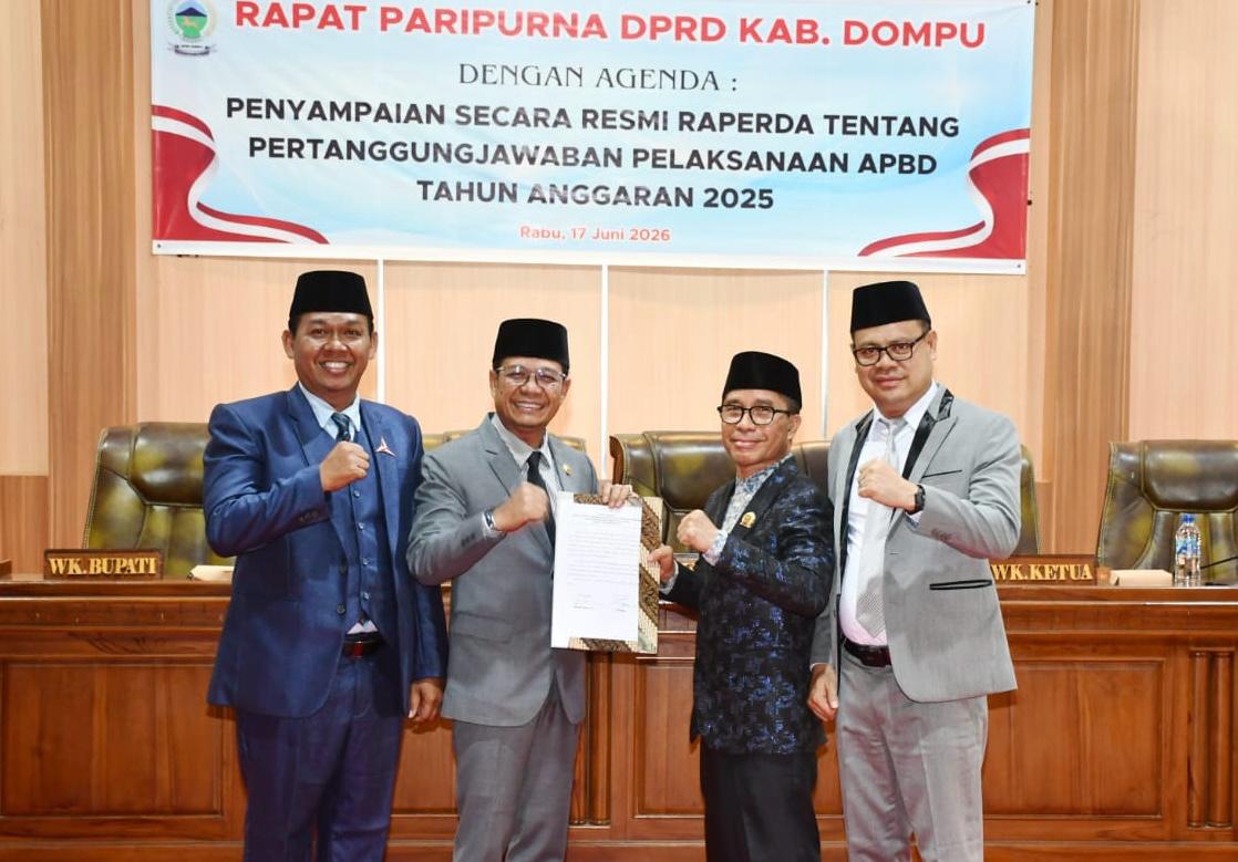 Bupati Dompu Sampaikan Raperda Pertanggungjawaban Pelaksanaan APBD Tahun Anggaran 2025.