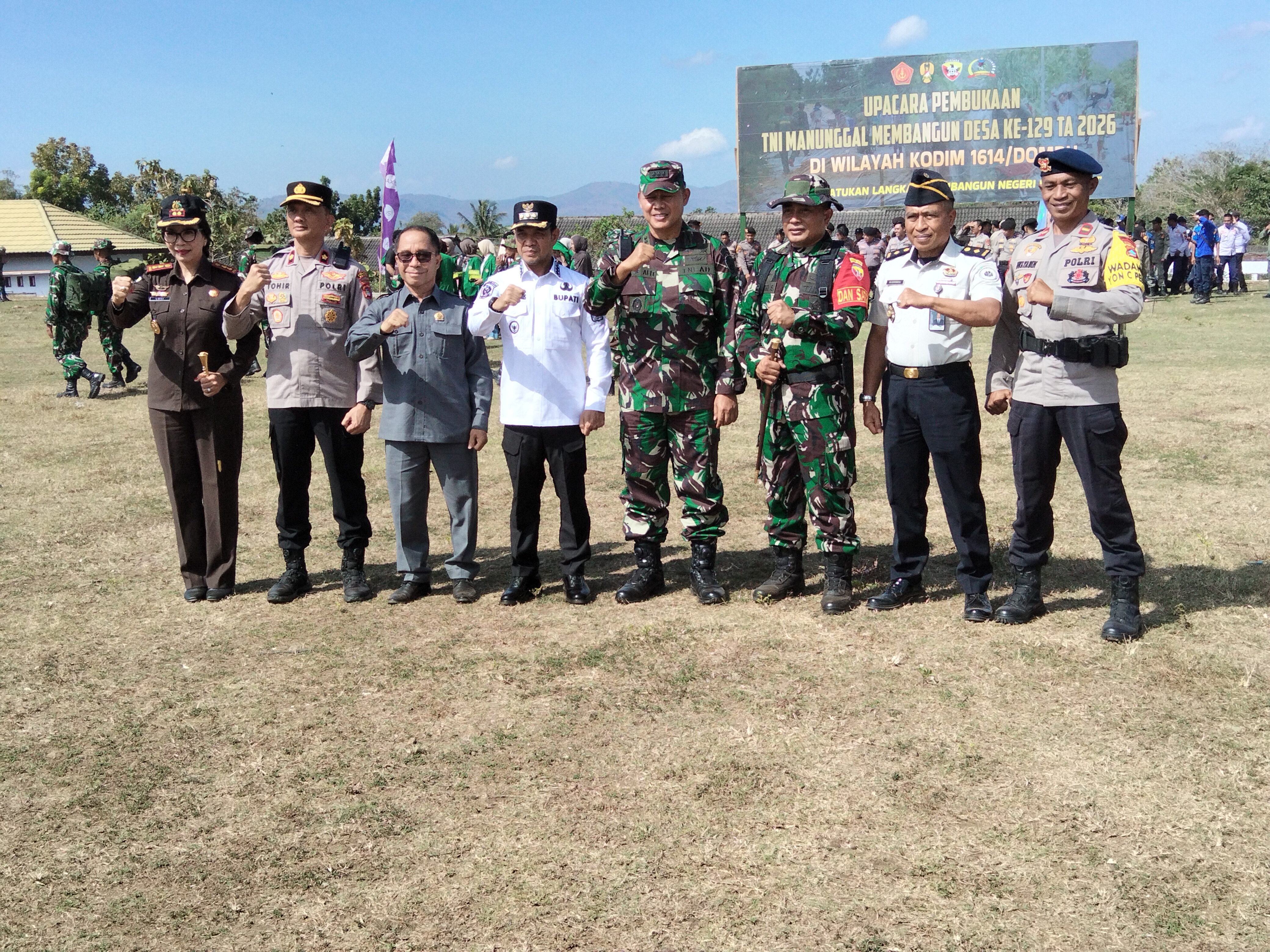 Upacara Pembukaan TNI Manunggal Membangun Desa (TMMD) Yang Ke 129 Tahun Anggaran 2026, TMMD "Satukan  Langkah Membangun Negri Dari Desa".